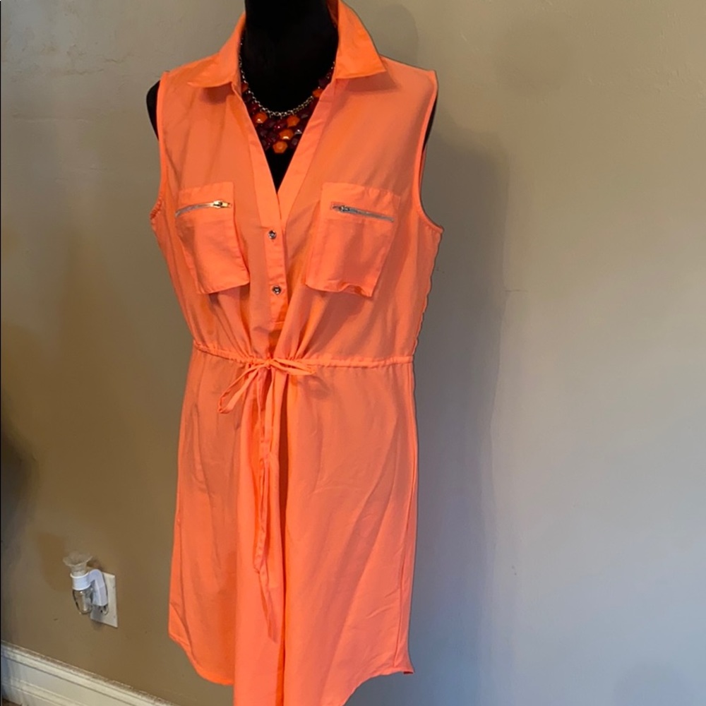 Live 4 Truth neon orange dress